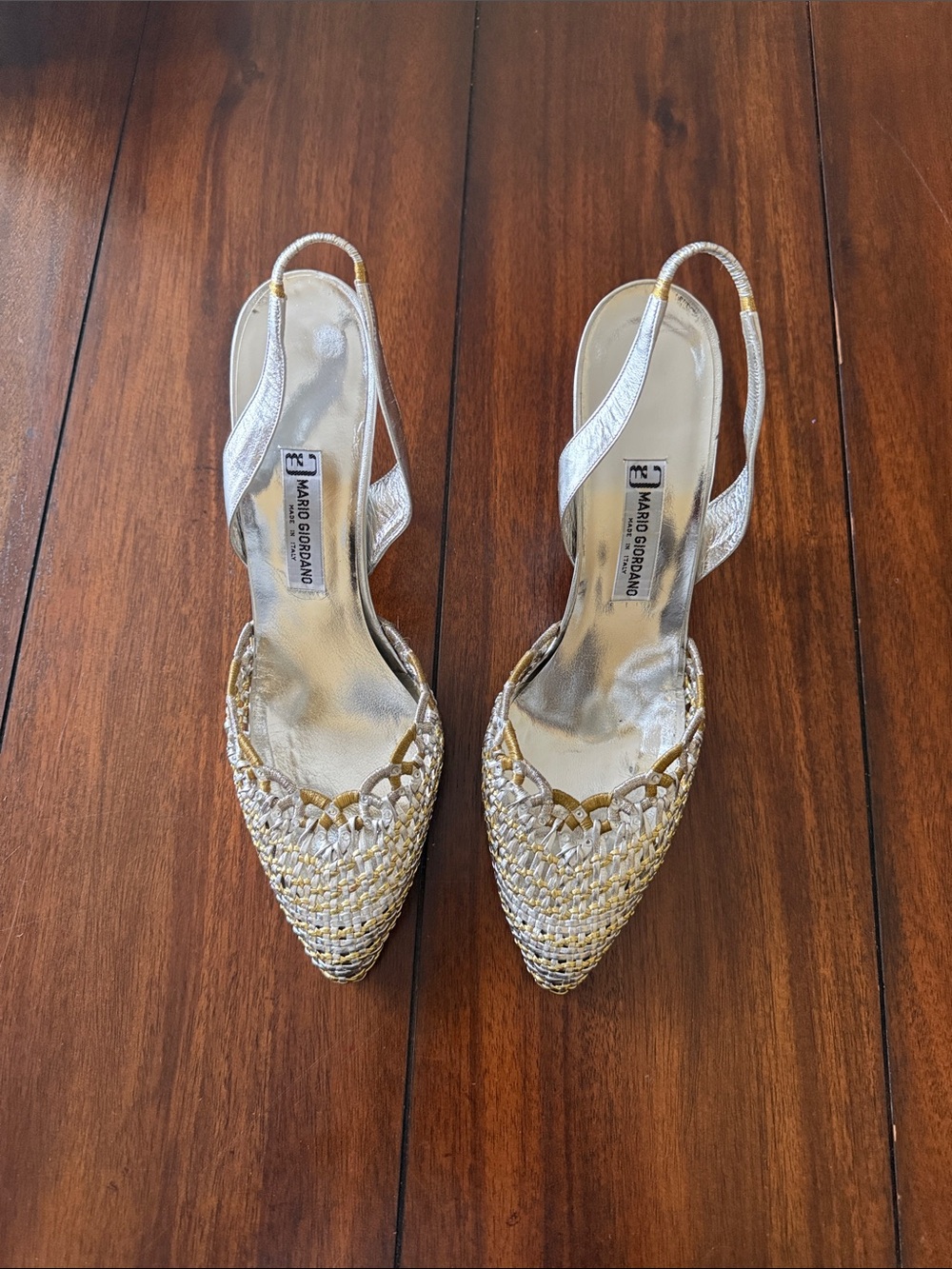 Rare Classy vintage Mario Giordano slingback heels Sz 9.5